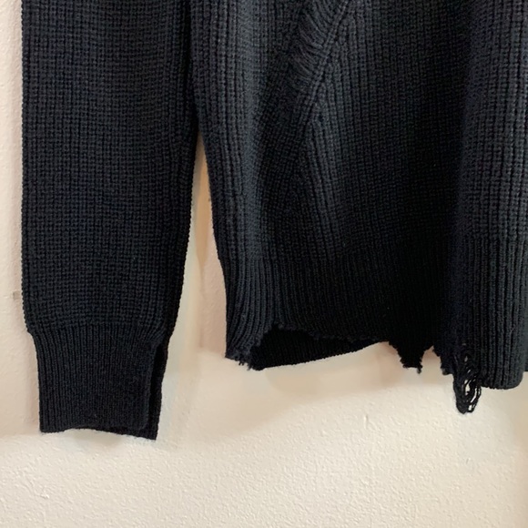 NWT Helmut Lang Black Cashmere Blend “Destroyed” Design Knit Dress - Picture 12 of 15